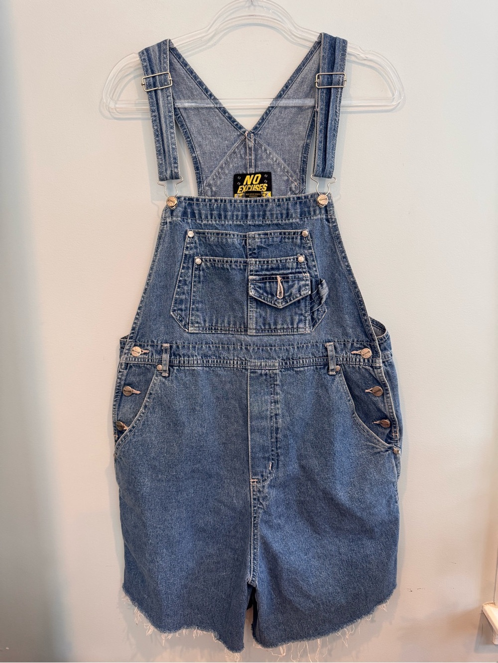 Vtg 90’s No Excuses High Frequency Overall Shorts